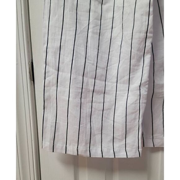 Strips Linen Wide-Leg High-Rise Pants S - Picture 5 of 9